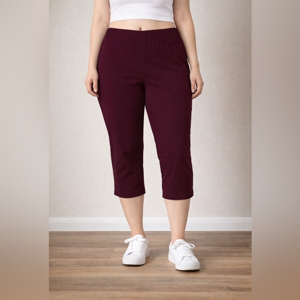 Old Navy Women's Maroon Tummy Control Capris